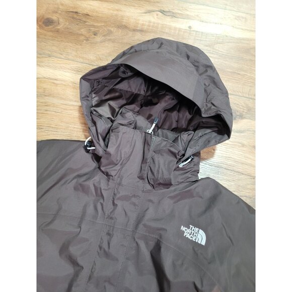 The North Face Jacket Womens S Hyvent Hooded Full Zip Brown Wind Rain Snow Warm - Picture 4 of 10